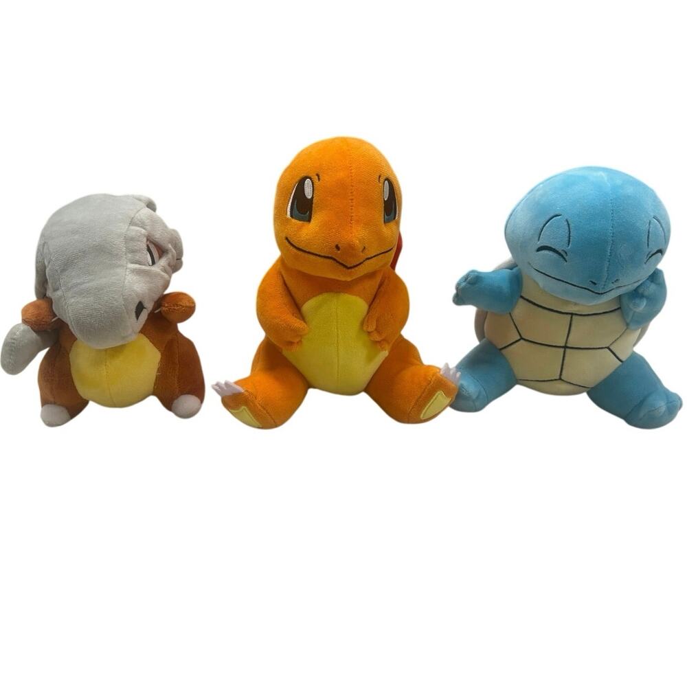 Pokémon Plushie Bundle - Squirtle, Charmander, Cubone 💙💚🧡